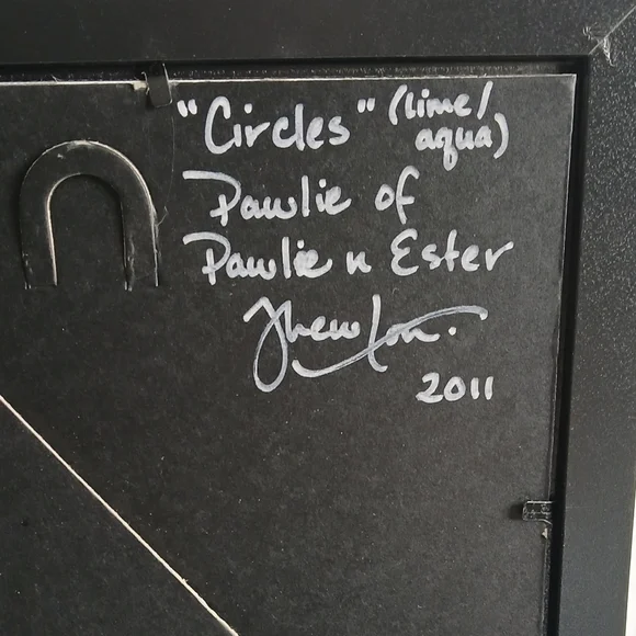 Original Signed Framed Print "Circles" Pawlie n Ester Cat Series MCM Style Frame - Picture 4 of 7